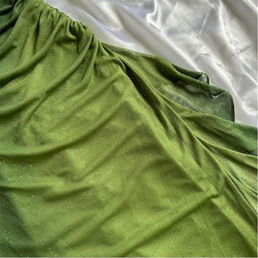 Unique Green Halter Ruffled Tulle Evening Dress, WGP2287