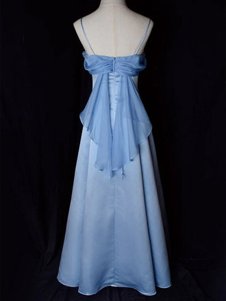 Elegant Blue A-line Spaghetti Strap  Long Prom Dress to Impress,WGP1721