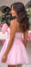 Unique Strapless A-line Short Mini Homecoming Dress,QB1003