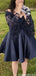 Gorgeous Off-shoulder Long Sleeves A-line Short Mini Homecoming Dress,QB1007