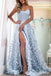 Light Blue Strapless 3D Floral Lace Up Back A-line Prom Dresses to Impress ,WGP1308