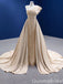 Stylish One Shoulder Shiny Champagne Mermaid Lace up Back Long Party Dress Prom Dresses ,WGP1780