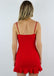 Elegant Red Satin Sheath Ruffle Cheap Simple Short Homecoming Dresses, QB0438