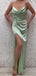 Sexy Green Mermaid  Cowl Spaghetti Strap Side Slit Long Evening Prom Dresses,WGP423