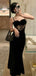 Sexy Black Spaghetti Straps Mermaid Sweet Heart Long Evening Prom Dresses,WGP448