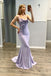 Elegant Light Purple Spaghetti Straps Mermaid Sleeveless Cheap Simple Evening Prom Dresses,WGP527