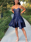 Elegant Spaghetti Strap A-line Short Mini Homecoming Dress,QB1014