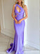 Sexy Purple Mermaid One Shoulder Cutout Long Evening Gown Prom Dresses ,WGP568