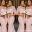 Elegant Lace Mermaid Half Sleeves Long Bridesmaid Dresses  , BDS0169