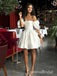 Elegant Off Shoulder Bubble A-Line Short Homecoming Dresses,QB0399