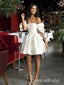 Elegant Off Shoulder Bubble A-Line Short Homecoming Dresses,QB0399