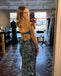 Sexy Green V-neck Mermaid Spaghetti Strap Long Prom Dress to Impress,WGP1728