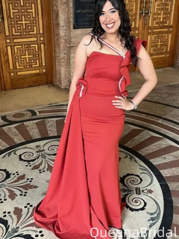Gorgeous One-shoulder Unique Mermaid Long Prom Dress Ideas, Evening Party Dresses,WGP2095