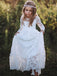 Cute White Tulle Lace A- Line Long Sleeve Appliques Cheap Flower Girl Dresses, FGS0030