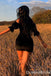 Sexy Black Sweetheart Off-the-shoulder Charming Short Homecoming Dresses Tight,QB0646