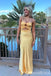 Gorgeous Yellow Spaghetti Straps Mermaid Long Party Dress Prom Dresses ,WGP1833