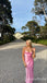 Pink Sheath Spaghetti Straps Bateau Party Dress Long Prom Dresses to Impress ,WGP1388