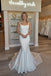 Elegant White Spaghetti Straps Strapless Mermaid Long Wedding Dresses,WGP212
