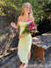 Sexy Stylish Yellow Spaghetti Straps Mermaid Long Party Dress Prom Dresses ,WGP1847