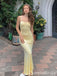 Simple Light Yellow Spaghetti Straps Long Prom Dress, WGP846