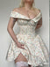 Sexy Off Shoulder Spaghetti Straps A-line Short Homecoming Dresses, QB0576