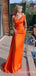 Sexy Orange Beaded Sheath Off-the-shoulder Evening Gown Maxi Long Formal Dresses Prom Dresses,WGP921