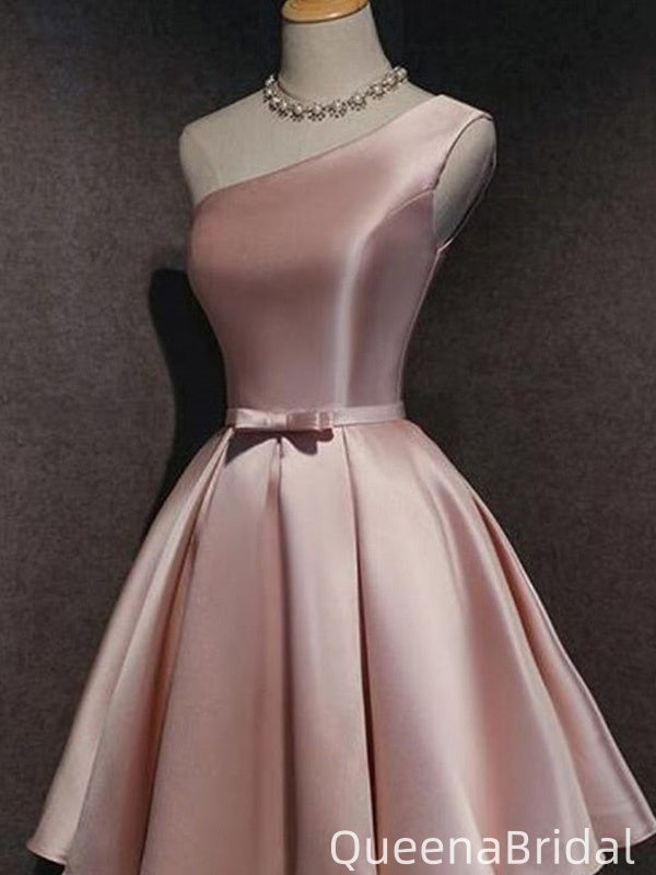 Elegant One-shoulder A-line Short Mini Homecoming Dress,QB1045