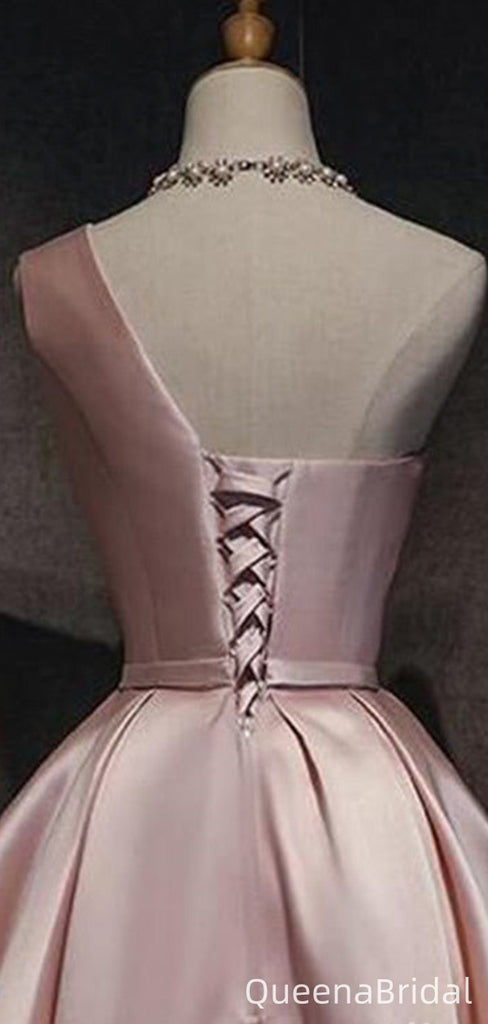 Elegant One-shoulder A-line Short Mini Homecoming Dress,QB1045