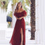 Elegant Red off-shoulder A-line Bridesmaid Dresses for Wedding Party, BDS0248