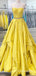 Sexy Yellow Strapless Sweetheart Beading Evening Gown Long Prom Dresses ,WGP653