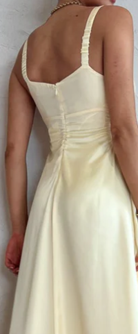 Elegant Pale Yellow Scoop Spaghetti Strap A-line  Evening Prom Dresses,WGP467