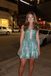 Sparkly Green Spaghetti Straps Homecoming Dress Graduation Party Dress , QB0930