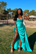 Sexy Green A-line Sweetheart Slit Long Formal Gown to Impress,WGP1832