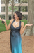 Popular Blue Spaghetti Straps Mermaid Long Formal Gown to Impress,WGP1852