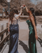 Popular Blue Spaghetti Straps Long Formal Gown to Impress,WGP1895