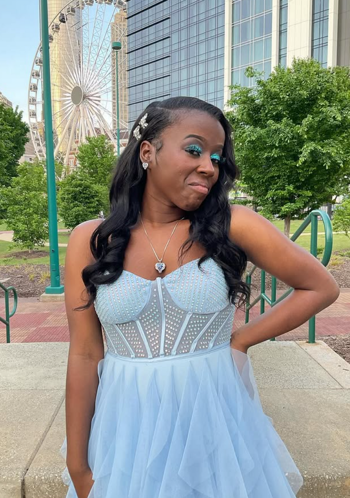 Sparkly Blue Spaghetti Straps A-line Long Formal Gown to Impress,WGP1887