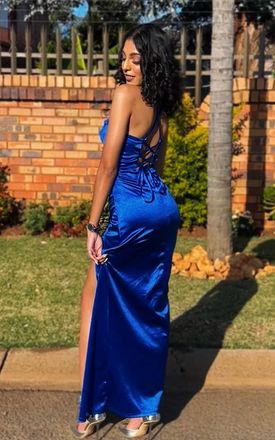 Popular Blue Spaghetti Straps Mermaid Long Formal Gown to Impress,WGP1951