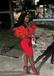 Sexy Red Mermaid Off-shoulder Long Formal Gown to Impress,WGP1978