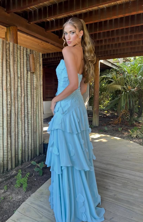 Popular Blue Straight Across A-line Long Formal Gown to Impress,WGP1977