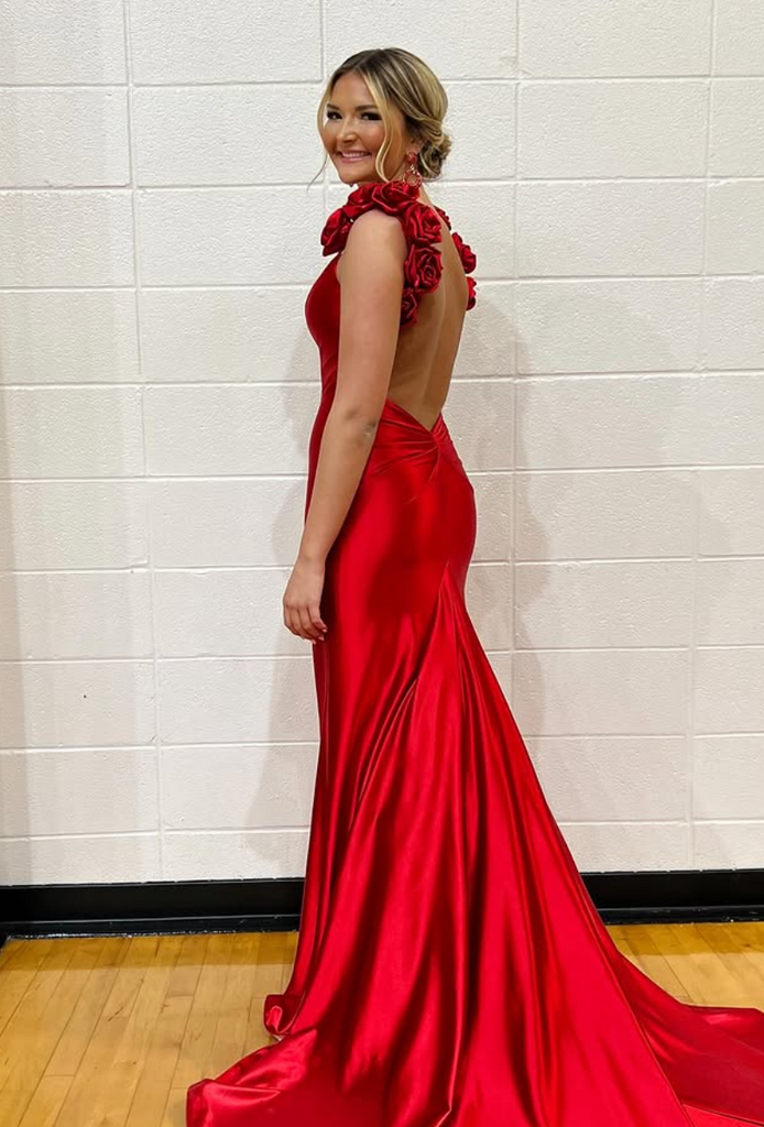 Popular Red V-neck Mermaid Long Formal Gown to Impress,WGP1988