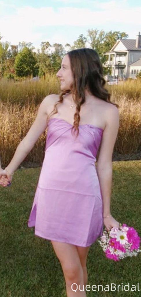 Casual Strapless Sheath Short Mini Homecoming Dress,QB0984