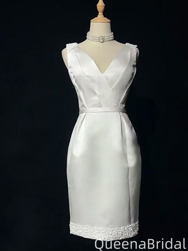 Elegant V-neck sheath Short Mini Homecoming Dress,QB1060