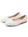 White Women's Wedding Shoes Floral Lace Pointed Toe Flat Bridal Shoes,H22