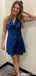 Casual Halter A-line Short Mini Homecoming Dress,QB1070