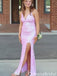 Elegant V-neck Spaghetti Strap Mermaid Long Prom Dress Ideas, Evening Party Dresses,WGP2017