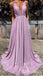 Sparkle Spaghetti Straps Plunging Lace Up Back Long Prom Dresses to Impress ,WGP1331