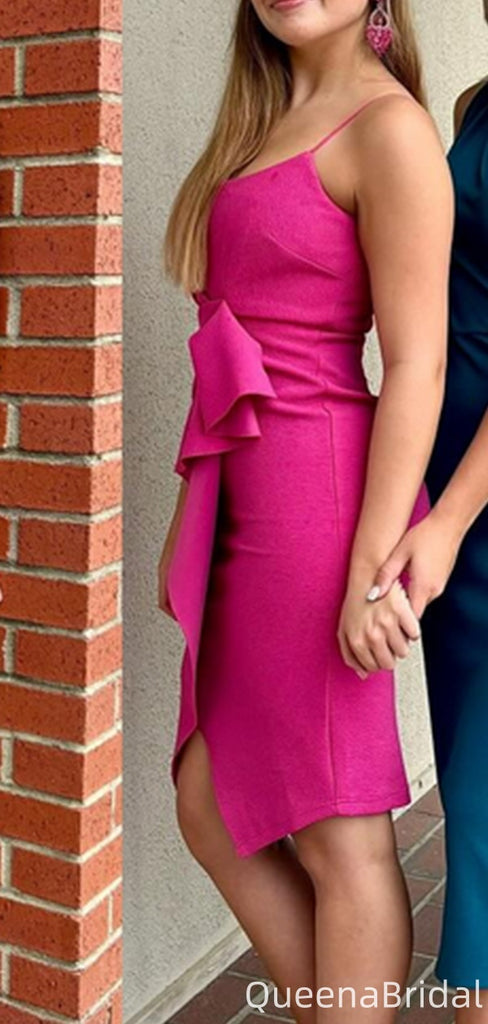 Elegant Spaghetti Strap Sheath Short Mini Homecoming Dress,QB1077