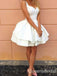 Sexy V-neck Ball Gown Charming Short Homecoming Dresses with Ruffles, QB0565