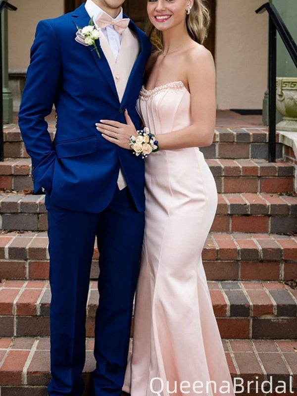 Elegant Strapless Scoop Mermaid Long Prom Dress Ideas, Evening Party Dresses,WGP2018