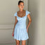 Elegant Light Blue Simple Cheap A-Line Short Homecoming Dresses, QB0510